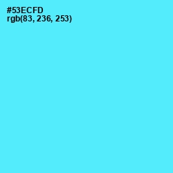 #53ECFD - Turquoise Blue Color Image