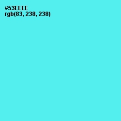 #53EEEE - Turquoise Blue Color Image