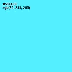 #53EEFF - Turquoise Blue Color Image
