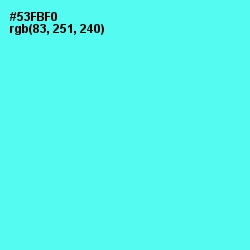 #53FBF0 - Turquoise Blue Color Image
