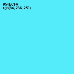 #54ECFA - Turquoise Blue Color Image