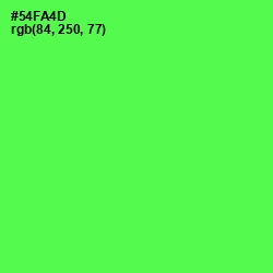 #54FA4D - Screamin' Green Color Image