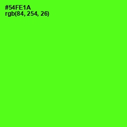#54FE1A - Bright Green Color Image