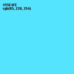 #55E4FE - Turquoise Blue Color Image