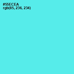 #55ECEA - Turquoise Blue Color Image