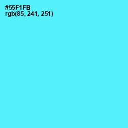 #55F1FB - Turquoise Blue Color Image