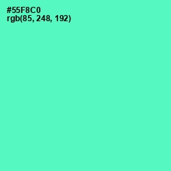 #55F8C0 - Aquamarine Color Image