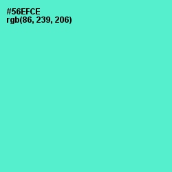 #56EFCE - Turquoise Blue Color Image