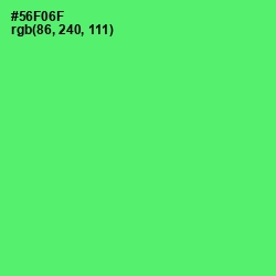 #56F06F - Screamin' Green Color Image