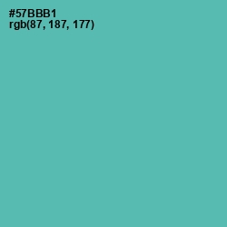 #57BBB1 - Fountain Blue Color Image