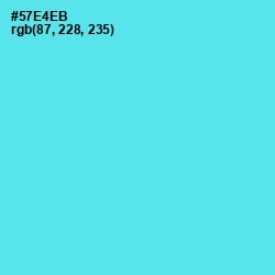 #57E4EB - Turquoise Blue Color Image