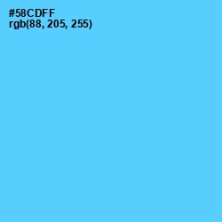 #58CDFF - Turquoise Blue Color Image