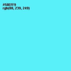 #58EFF9 - Turquoise Blue Color Image