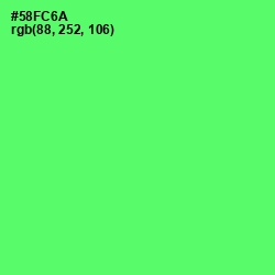 #58FC6A - Screamin' Green Color Image