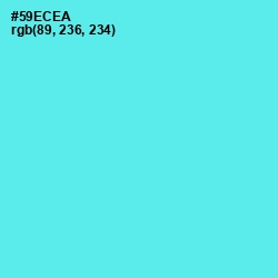 #59ECEA - Turquoise Blue Color Image