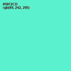 #59F2CD - Turquoise Blue Color Image