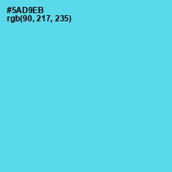 #5AD9EB - Turquoise Blue Color Image