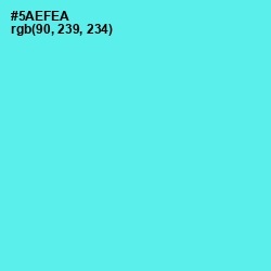 #5AEFEA - Turquoise Blue Color Image