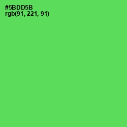 #5BDD5B - Screamin' Green Color Image