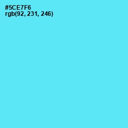 #5CE7F6 - Turquoise Blue Color Image