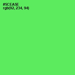 #5CEA5E - Screamin' Green Color Image