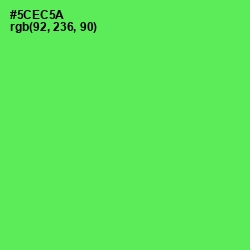 #5CEC5A - Screamin' Green Color Image