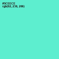 #5CEECE - Turquoise Blue Color Image