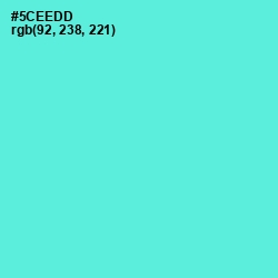 #5CEEDD - Turquoise Blue Color Image