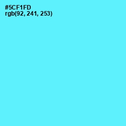 #5CF1FD - Turquoise Blue Color Image