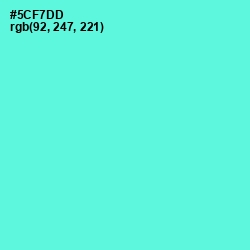 #5CF7DD - Turquoise Blue Color Image