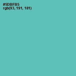 #5DBFB5 - Fountain Blue Color Image