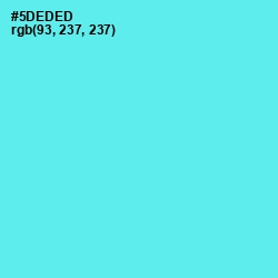 #5DEDED - Turquoise Blue Color Image