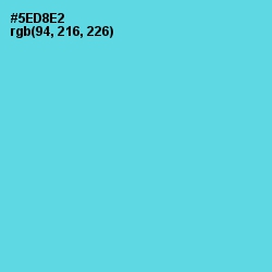 #5ED8E2 - Turquoise Blue Color Image