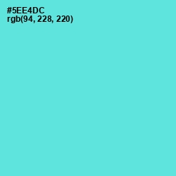 #5EE4DC - Turquoise Blue Color Image