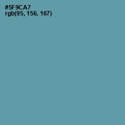 #5F9CA7 - Hippie Blue Color Image