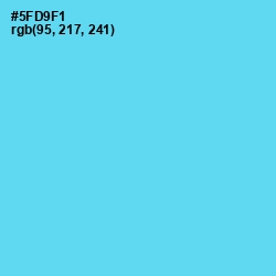 #5FD9F1 - Turquoise Blue Color Image