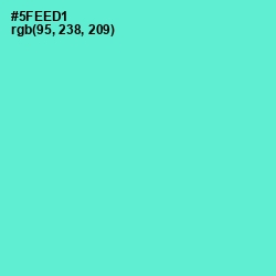 #5FEED1 - Turquoise Blue Color Image