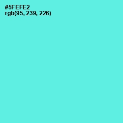 #5FEFE2 - Turquoise Blue Color Image
