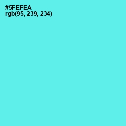 #5FEFEA - Turquoise Blue Color Image