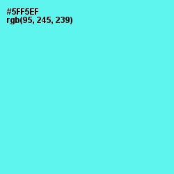 #5FF5EF - Turquoise Blue Color Image