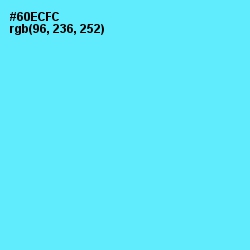 #60ECFC - Turquoise Blue Color Image