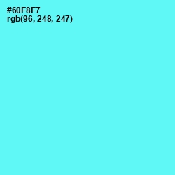 #60F8F7 - Turquoise Blue Color Image