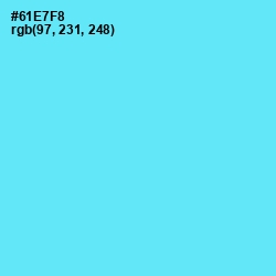 #61E7F8 - Turquoise Blue Color Image