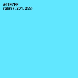 #61E7FF - Turquoise Blue Color Image