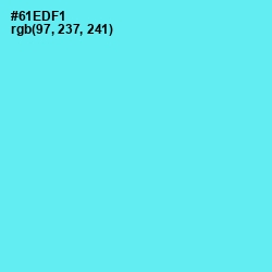 #61EDF1 - Turquoise Blue Color Image