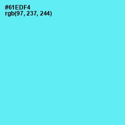 #61EDF4 - Turquoise Blue Color Image