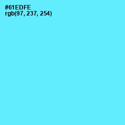 #61EDFE - Turquoise Blue Color Image