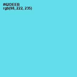 #62DEEB - Turquoise Blue Color Image