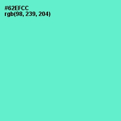 #62EFCC - Aquamarine Color Image