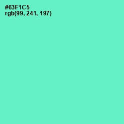 #63F1C5 - Aquamarine Color Image